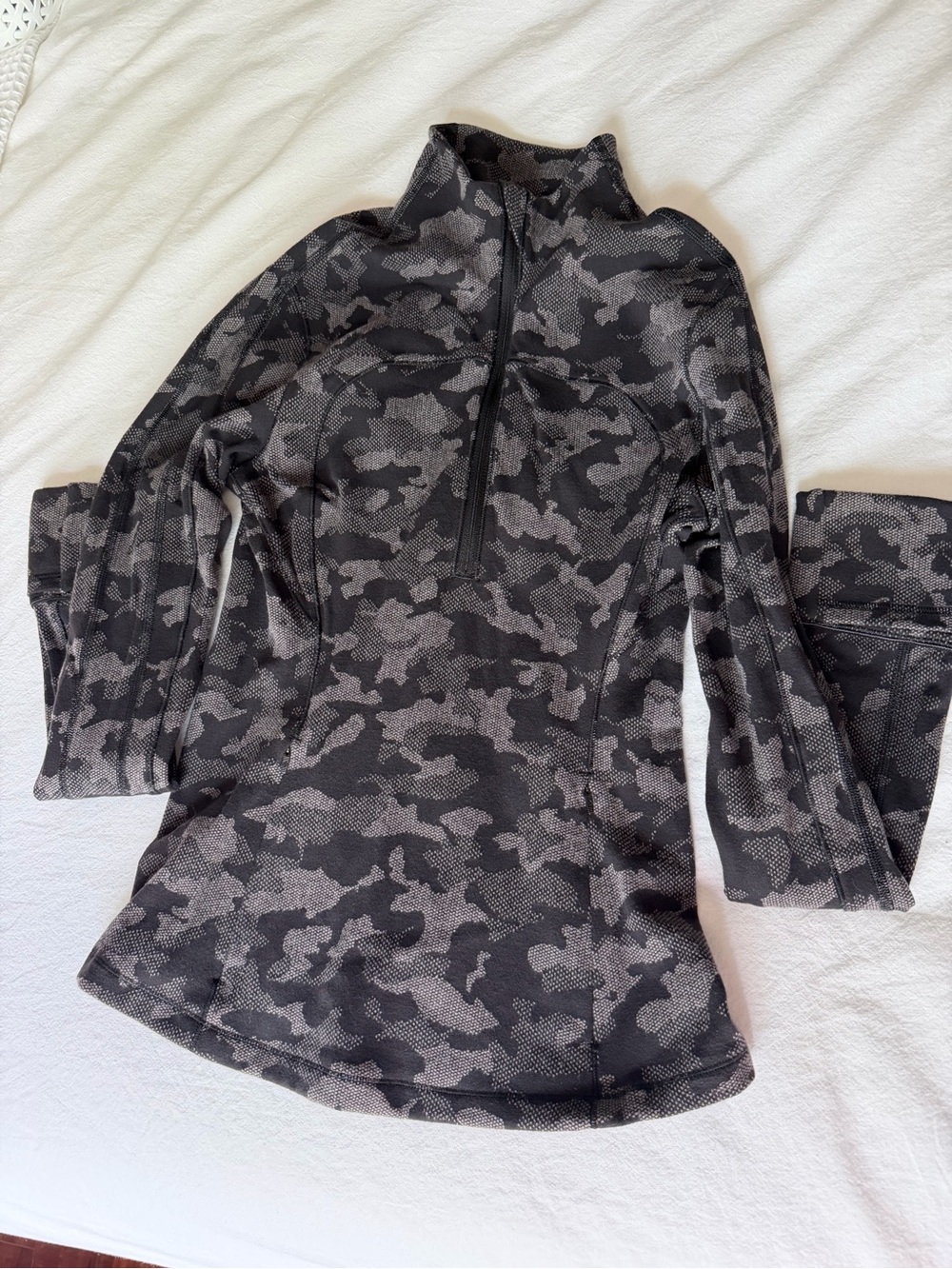 Lululemon Camo Half-Zip Athletic Pullover - Gray/Black